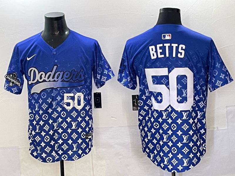 Men Los Angeles Dodgers #50 Betts Blue Nike 2025 MLB jersey 07->cleveland indians->MLB Jersey